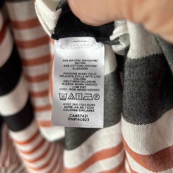 Loft by Ann Taylor Kimono Coverup Off White Black Brown.  Sz XS/S Summer Beach - Picture 4 of 4